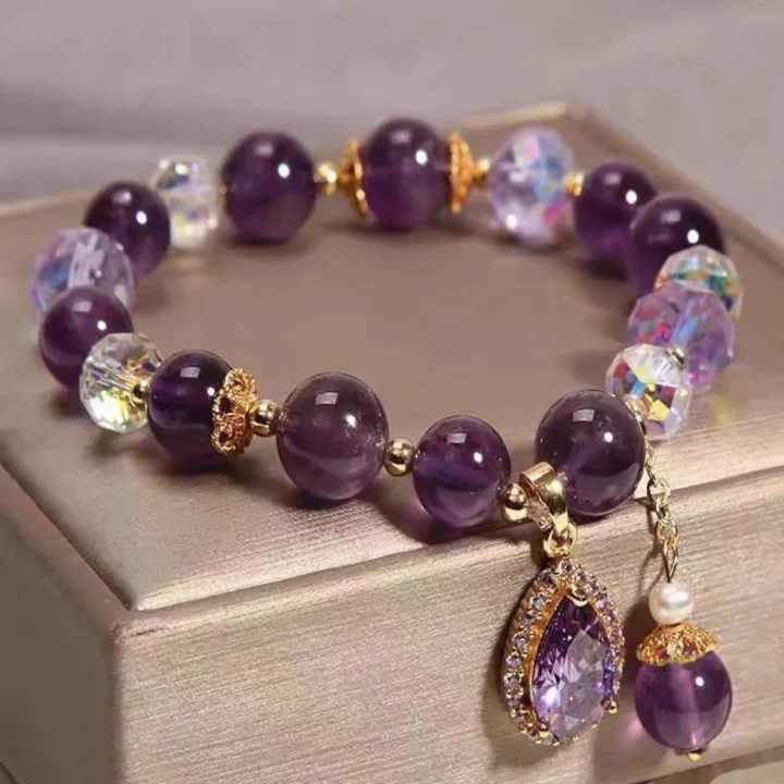 Enhanced Crystals Amethyst Beaded Bracelet product image 1