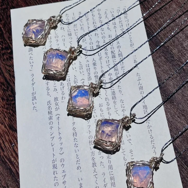 Handmade Natural "Angel's Whisper" Pink Opal Pendant Necklace product image 1