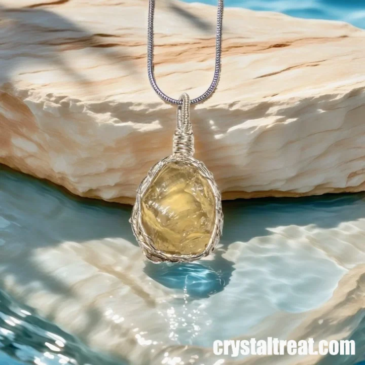 Handmade Natural "Captured Sunshine" Raw Citrine Wire-Wrapped Pendant product image 1