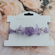 amethyst — Handmade Natural "Summer Blossom" Crystal Woven Bracelet