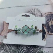 Green fluorite — Handmade Natural "Summer Blossom" Crystal Woven Bracelet