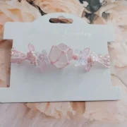 Pink crystal — Handmade Natural "Summer Blossom" Crystal Woven Bracelet