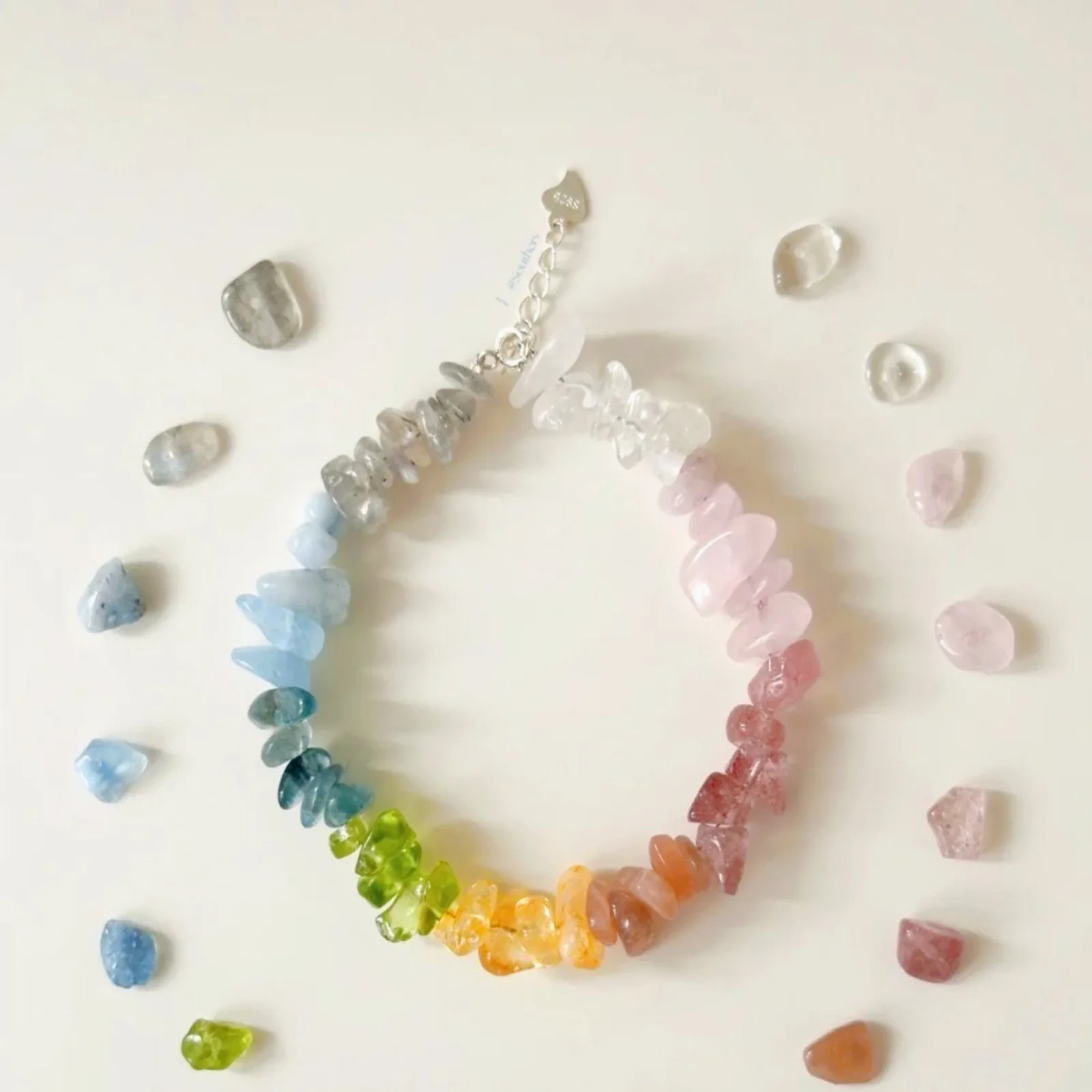 Handmade "Summer Rainbow" Natural & Colored Crystal Chip Bracelet product image 5