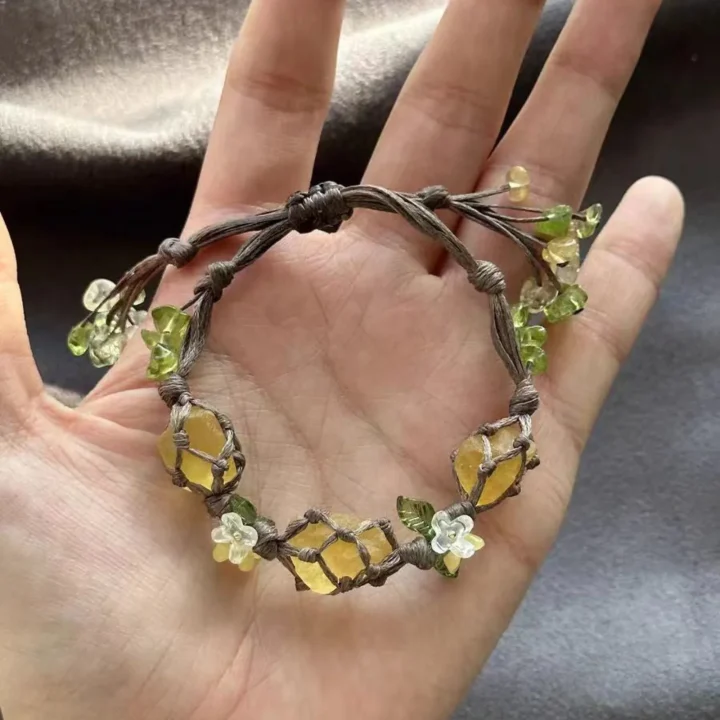 Handwoven Natural Raw Citrine Crystal Bracelet product image 1
