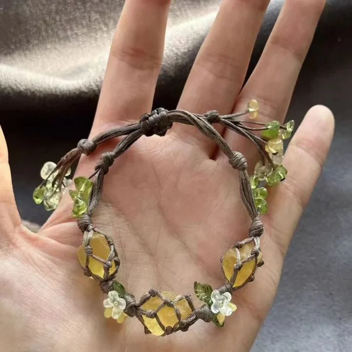 Handwoven Natural Raw Citrine Crystal Bracelet product image 1
