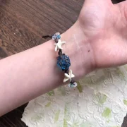 A — Handwoven Natural Raw Crystal Aquamarine and Multi-Gemstone Bracelet