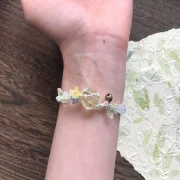 G — Handwoven Natural Raw Crystal Aquamarine and Multi-Gemstone Bracelet