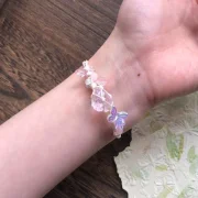 H — Handwoven Natural Raw Crystal Aquamarine and Multi-Gemstone Bracelet