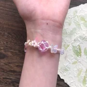 I — Handwoven Natural Raw Crystal Aquamarine and Multi-Gemstone Bracelet