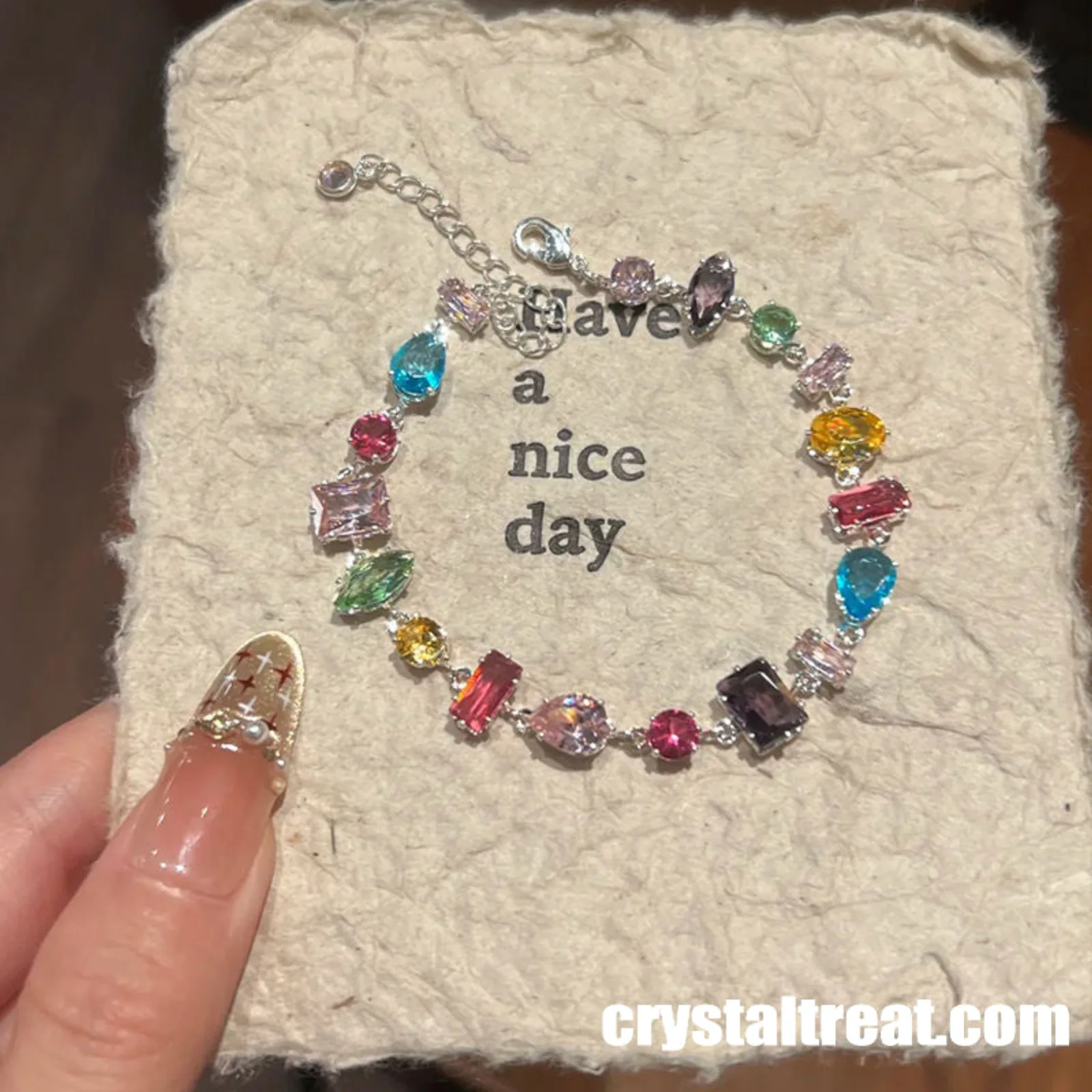 Joyful Prism Multicolor Crystal and Zircon Bracelet