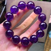 10mm Plain Bead Bracelet — Natural Uruguayan Amethyst Beaded Bracelet