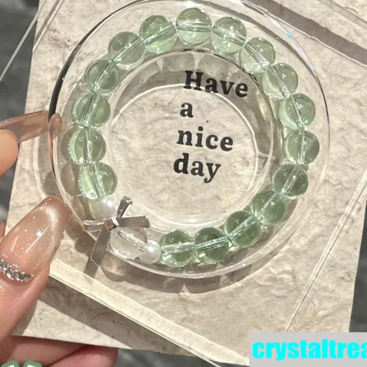 Natural Green Phantom Quartz Crystal Beaded Bracelet product image 1