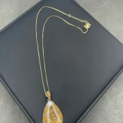 Necklace — Natural Handmade Raw Citrine and Pearl Jewelry Set