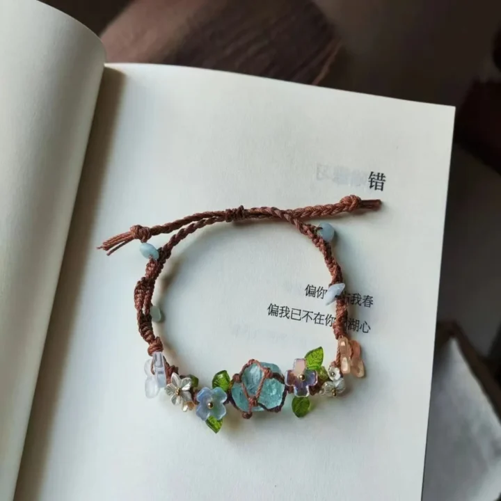 Natural "Lakeside Bloom" Aquamarine Crystal Bracelet product image 1