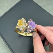 Amethyst, citrine — Natural Raw Amethyst and Citrine Pearl Bracelet