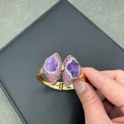 Amethyst — Natural Raw Amethyst and Citrine Pearl Bracelet