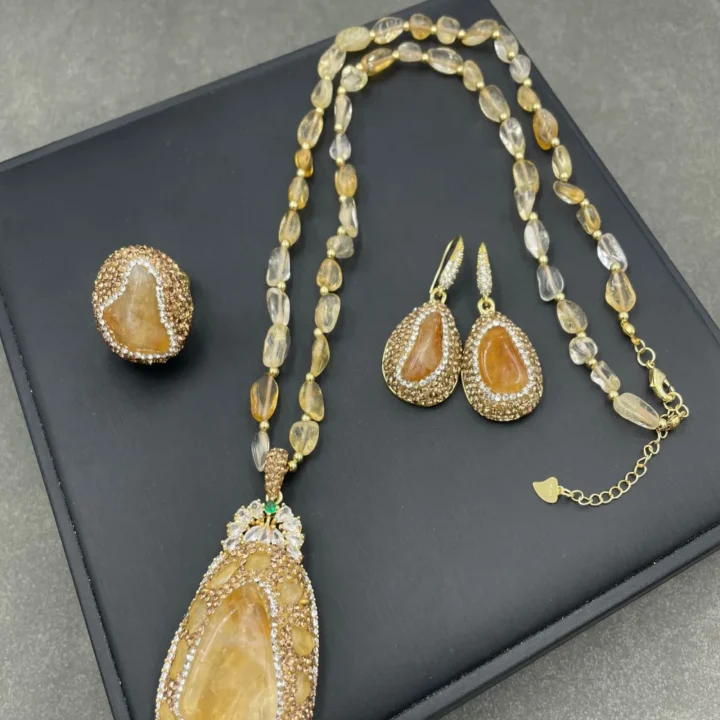 natural-raw-citrine-crystal Jewelry sets