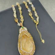 Necklace — Natural Raw Citrine Crystal Jewelry Set