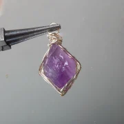 Amethyst — Natural Raw Crystal & Opal Pendant Necklace