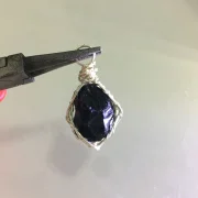 Obsidian — Natural Raw Crystal & Opal Pendant Necklace