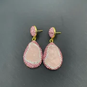 Earrings — Natural Red and Green Crystal Rhinestone Inlaid Jewelry Set