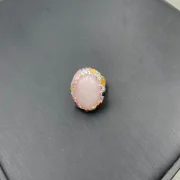 Ring — Natural Rose Quartz & Tourmaline Inlay Jewelry Set