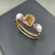 Bracelet — Natural Sultan Stone, Amethyst, and Pearl Jewelry Collection