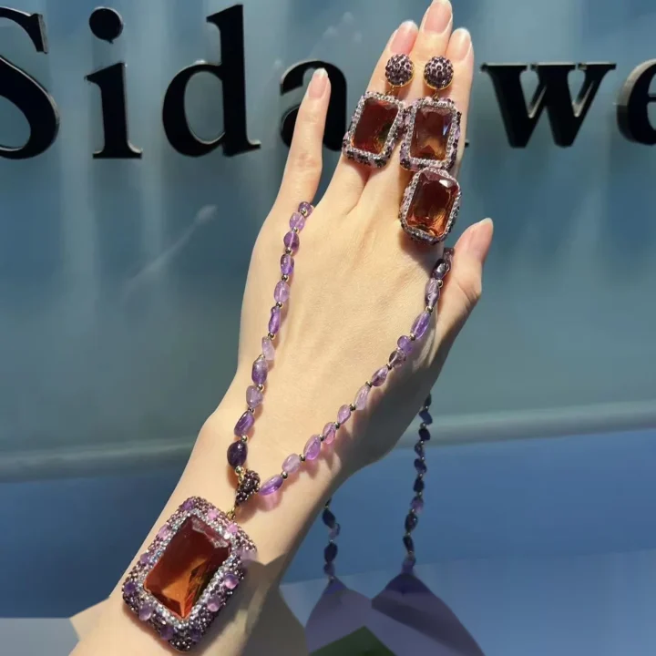 Natural Sultan Stone, Amethyst, and Pearl Jewelry Collection product image 1
