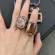 Ring — Natural Sultan Stone, Amethyst, and Pearl Jewelry Collection