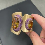 Bracelet — Natural Sultan Stone and Raw Amethyst Statement Collection