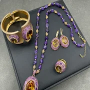 Jewelry sets — Natural Sultan Stone and Raw Amethyst Statement Collection
