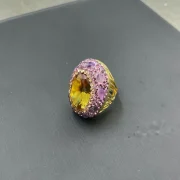 Ring — Natural Sultan Stone and Raw Amethyst Statement Collection