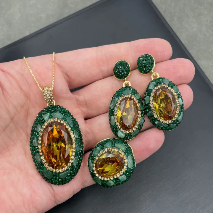 Natural Turkish Sultan Stone & Green Aventurine Jewelry Set product image 1
