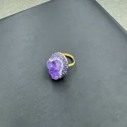Ring — Natural Uruguayan Amethyst and Pearl Statement Collection