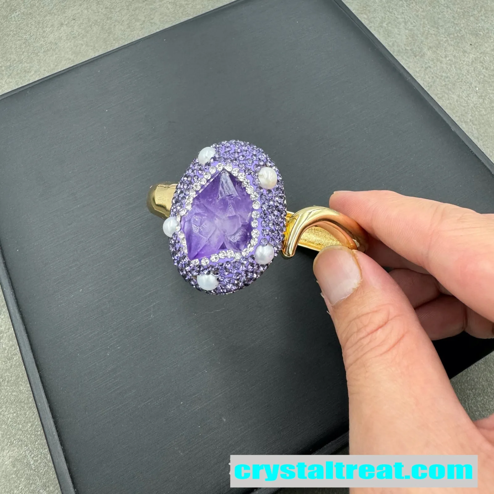 Natural Uruguayan Amethyst and Pearl Statement Collection