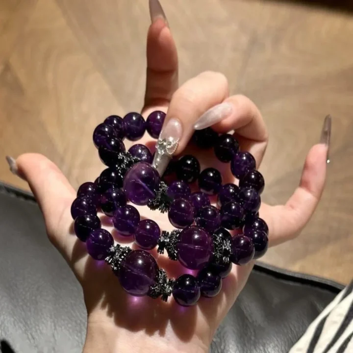 Natural Uruguayan Amethyst Beaded Bracelet product image 1