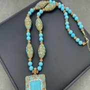 Necklace — Stabilized Turquoise Inlay Jewelry Set